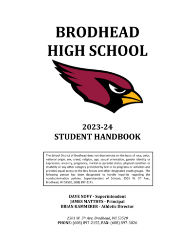 HS student handbook