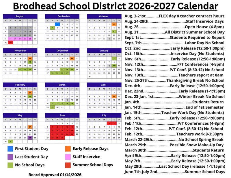 2026-2027 School Calendar